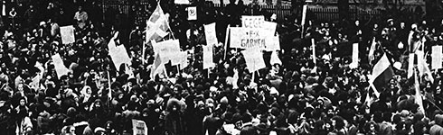 Manifestation devant le parlement de Québec